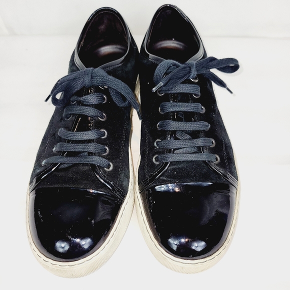 Lanvin cap toe suede and patent leather sneakers - Picture 3 of 7